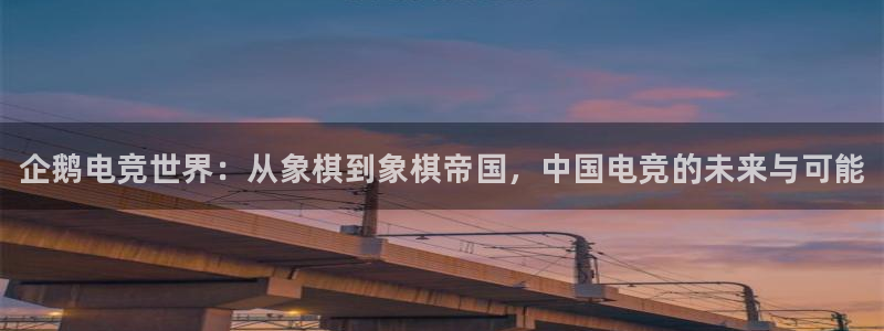 小艾电竞官网：企鹅电竞世界：从象棋到象棋帝国，中国电竞的未来与可能